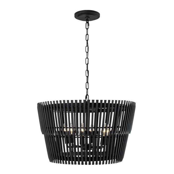 Varaluz 355P06SCB Six Light Pendant, Carbon