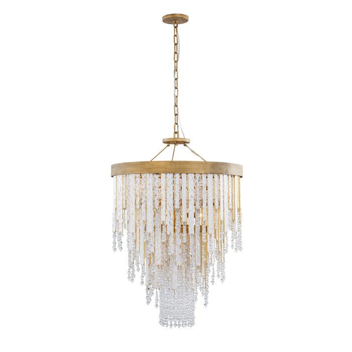 Varaluz 359C07HG Seven Light Chandelier, Havana Gold