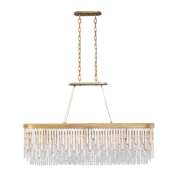 Varaluz 359N06HG Six Light Linear Pendant, Havana Gold