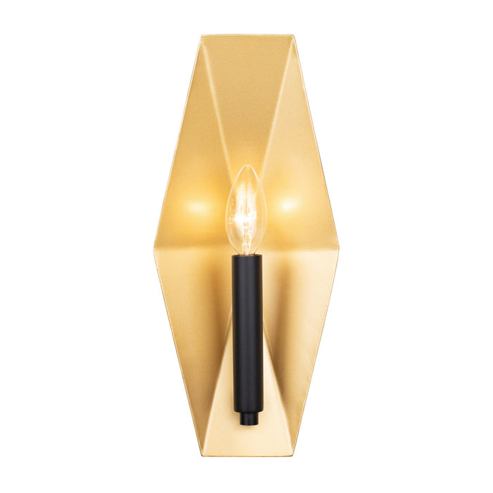 Varaluz 361W01MBFG One Light Wall Sconce, Matte Black/French Gold