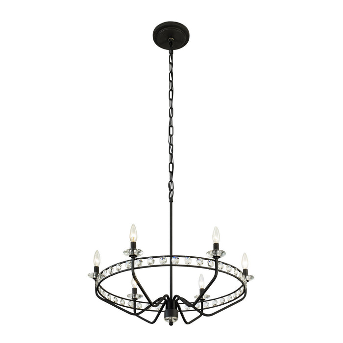 Varaluz 363C06CB Six Light Chandelier, Carbon
