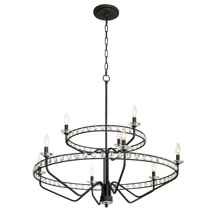 Varaluz 363C09CB Nine Light Chandelier, Carbon