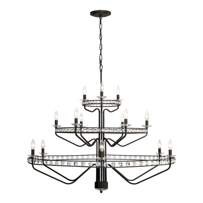 Varaluz 363C15CB 15 Light Chandelier, Carbon