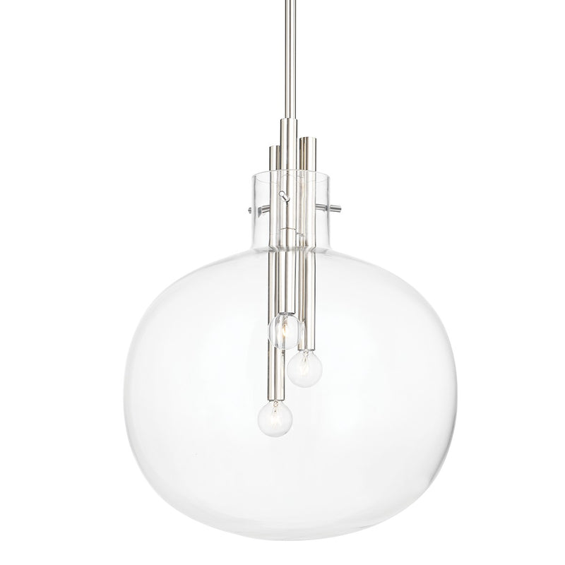 Hudson Valley 3918-PN Three Light Pendant, Polished Nickel