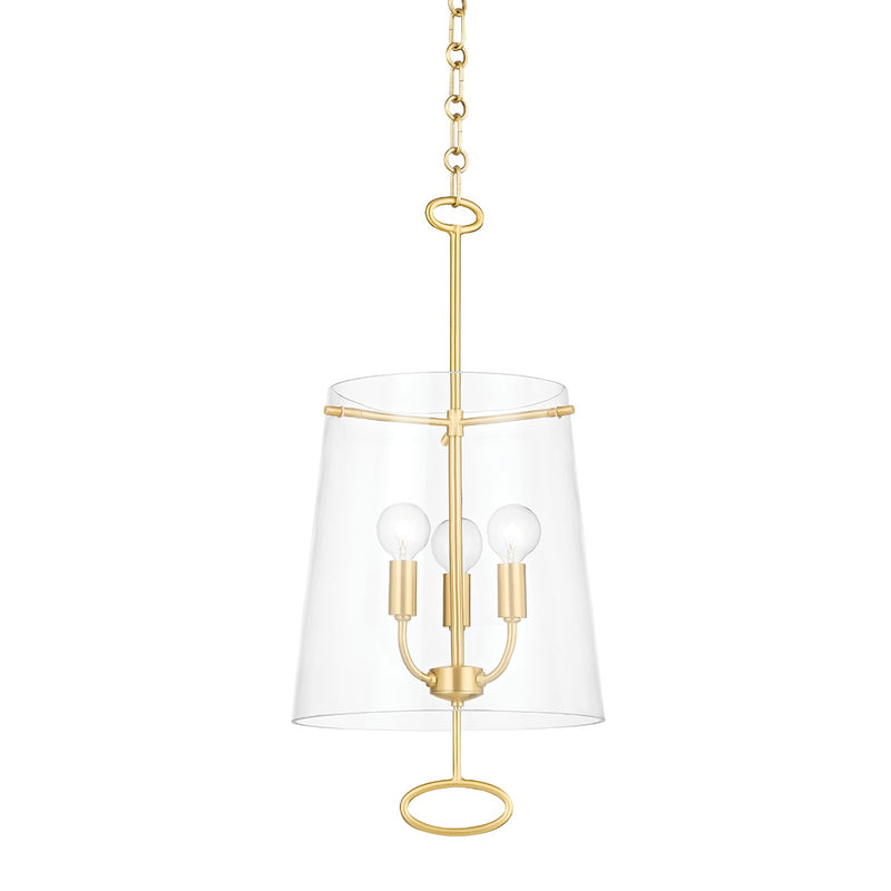 Hudson Valley 4711-AGB Three Light Pendant, Aged Brass