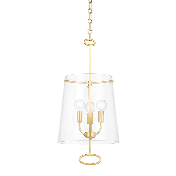 Hudson Valley 4711-AGB Three Light Pendant, Aged Brass