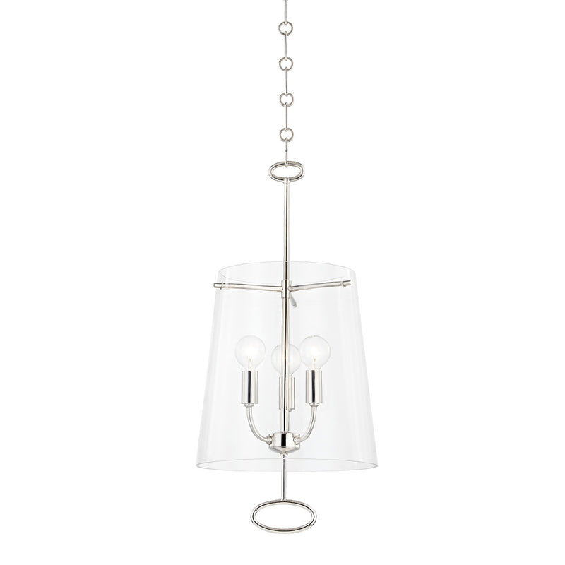 Hudson Valley 4711-PN Three Light Pendant, Polished Nickel