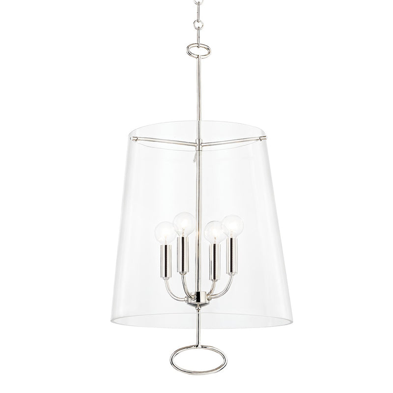 Hudson Valley 4717-PN Four Light Pendant, Polished Nickel