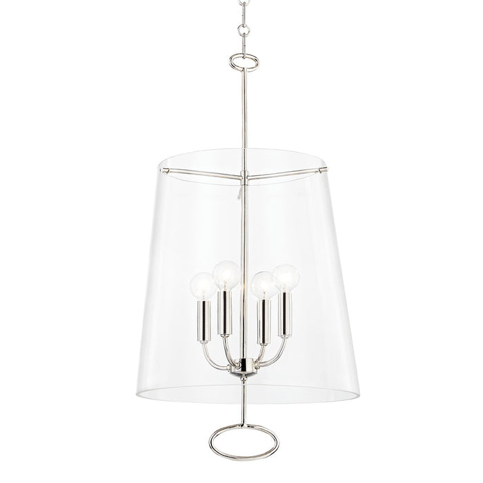 Hudson Valley 4717-PN Four Light Pendant, Polished Nickel