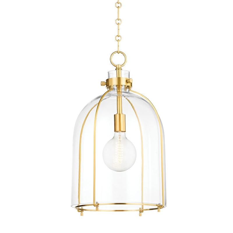 Hudson Valley 7306-AGB One Light Pendant, Aged Brass