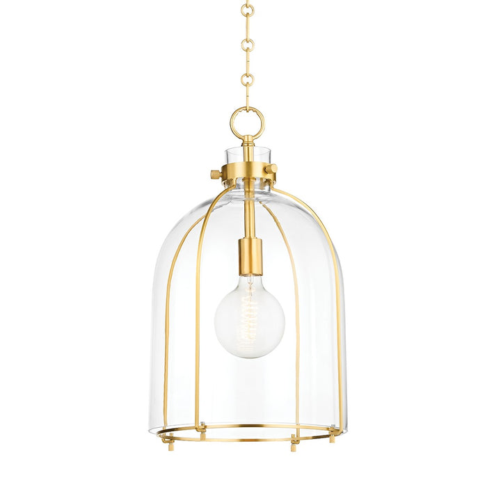 Hudson Valley 7306-AGB One Light Pendant, Aged Brass