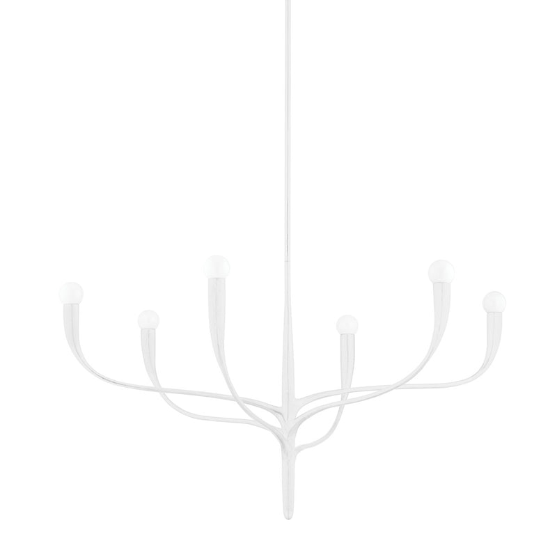 Hudson Valley 9606-WP Six Light Chandelier, White Plaster