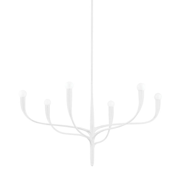 Hudson Valley 9606-WP Six Light Chandelier, White Plaster