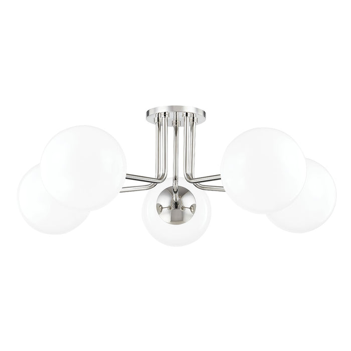Mitzi H105605-PN Five Light Semi Flush Mount, Polished Nickel