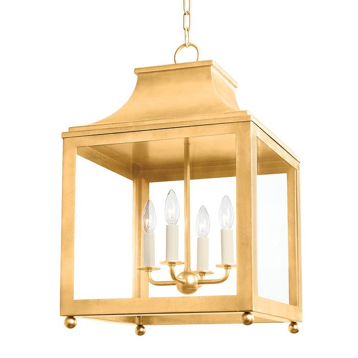 Mitzi H259704L-VGL Four Light Pendant, Vintage Gold Leaf