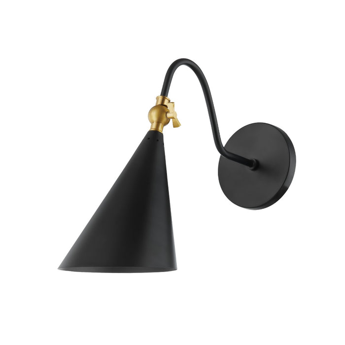 Mitzi H285101-AGB/SBK One Light Wall Sconce, Aged Brass/Soft Black