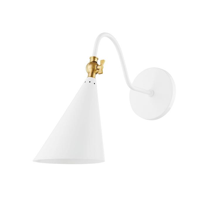 Mitzi H285101-AGB/SWH One Light Wall Sconce, Aged Brass/Soft White