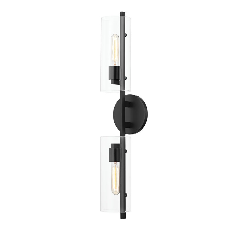 Mitzi H326102-SBK Two Light Wall Sconce, Soft Black