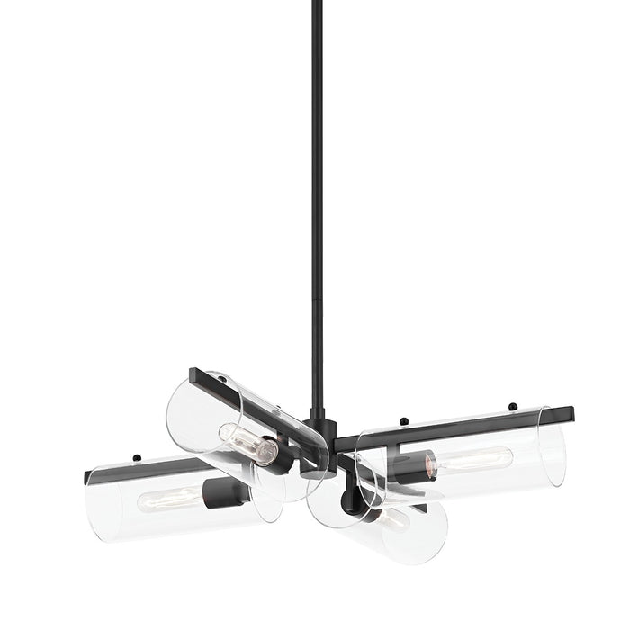 Mitzi H326804-SBK Four Light Chandelier, Soft Black