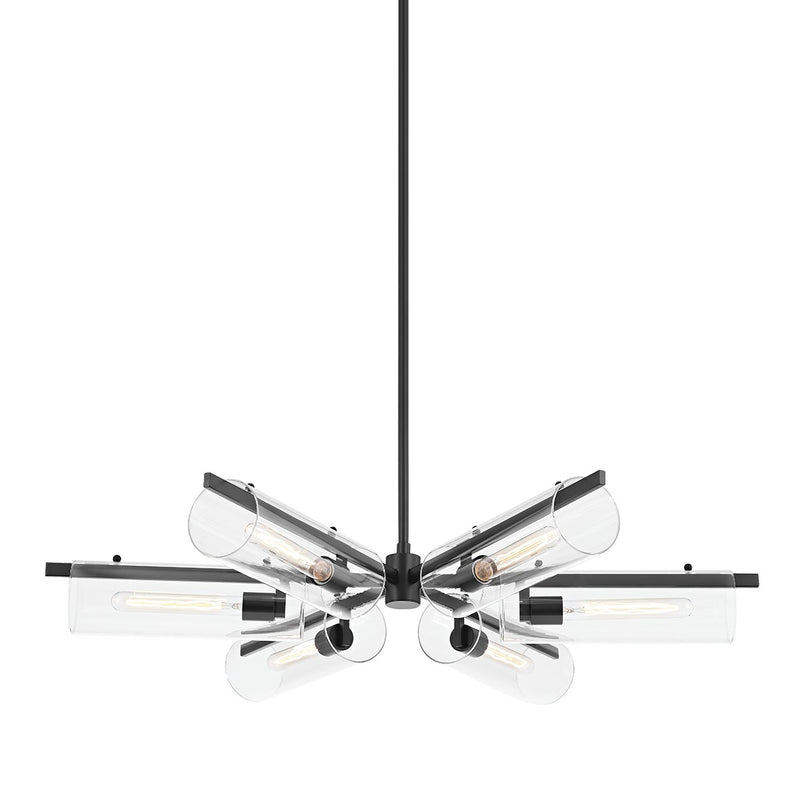 Mitzi H326806-SBK Six Light Chandelier, Soft Black