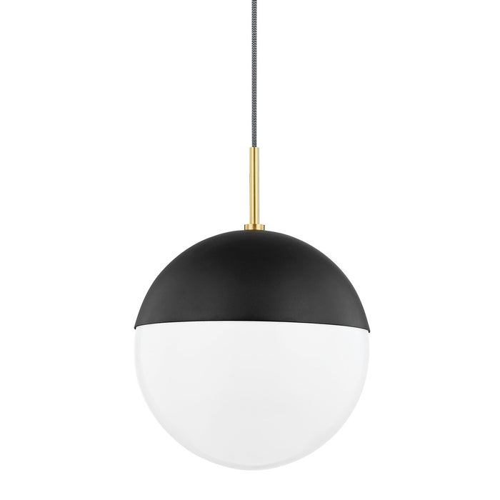 Mitzi H344701L-AGB/BK One Light Pendant, Aged Brass/Black