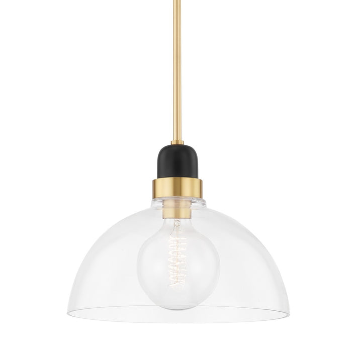 Mitzi H482701L-AGB One Light Pendant, Aged Brass