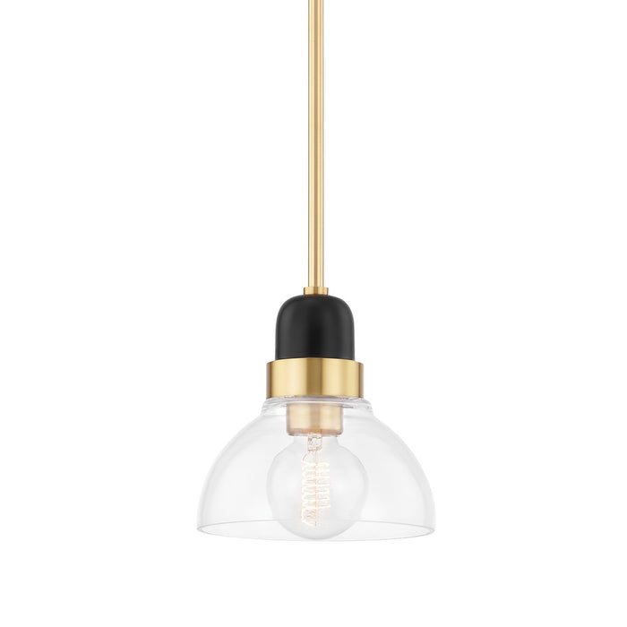 Mitzi H482701S-AGB One Light Pendant, Aged Brass