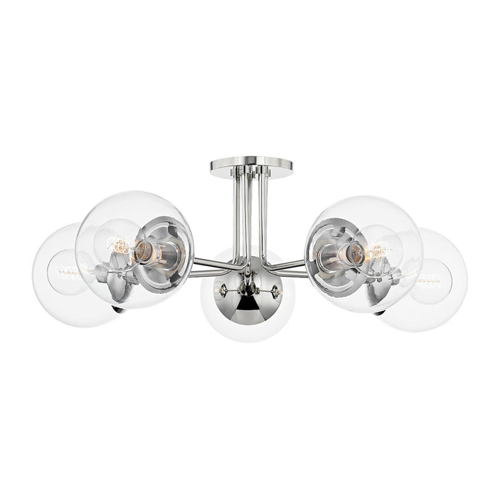 Mitzi H503605-PN Five Light Semi Flush Mount, Polished Nickel