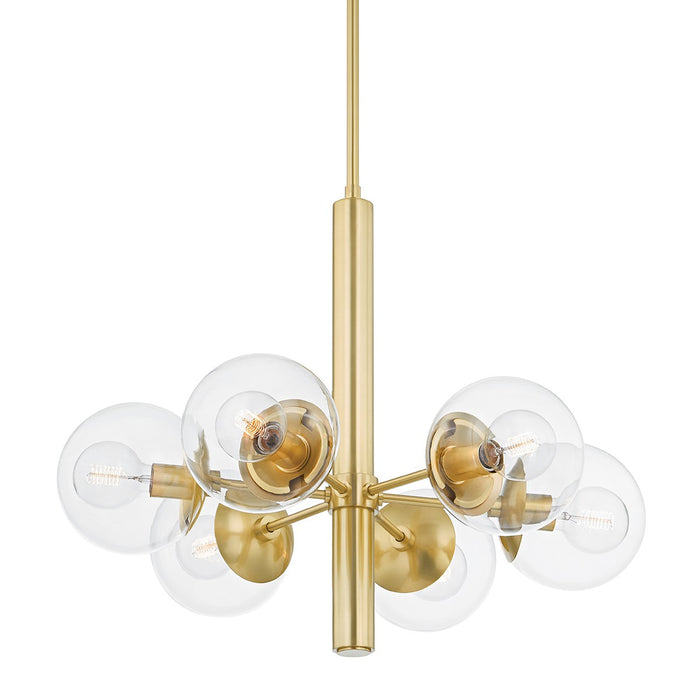 Mitzi H503806-AGB Six Light Chandelier, Aged Brass