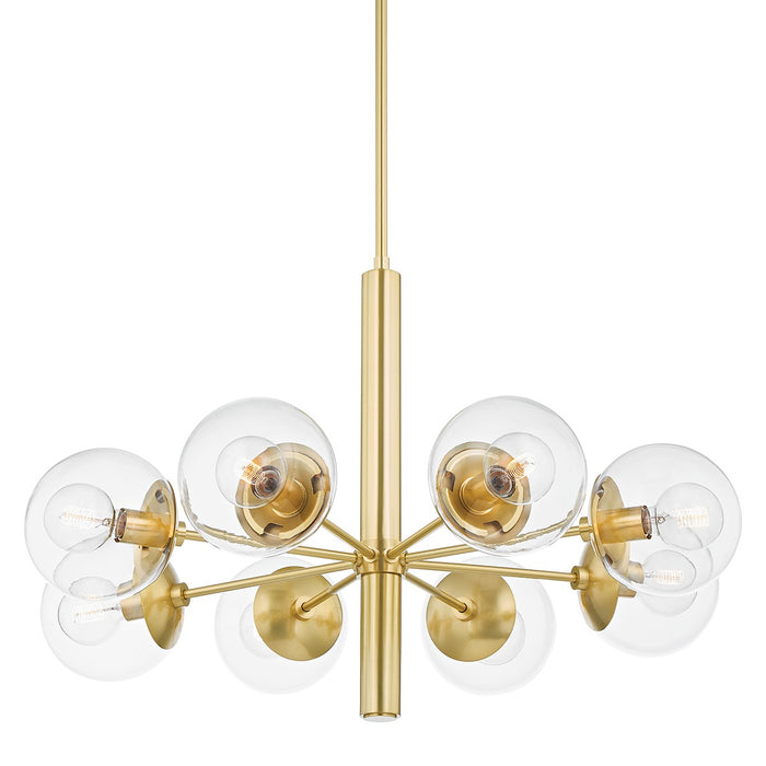 Mitzi H503808-AGB Eight Light Chandelier, Aged Brass