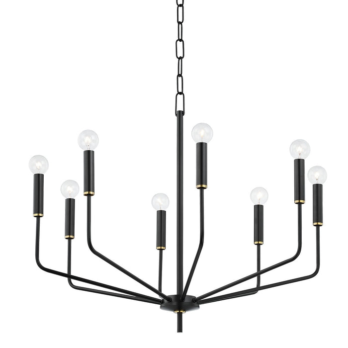 Mitzi H516808-AGB/SBK Eight Light Chandelier, Aged Brass/Soft Black