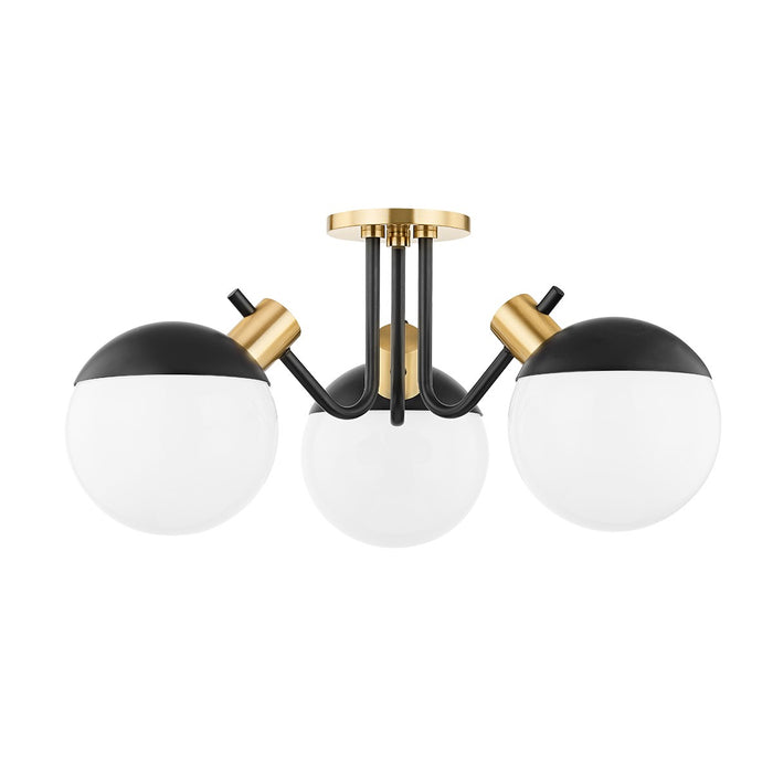 Mitzi H573603-AGB/SBK LED Semi Flush Mount, Aged Brass/Soft Black