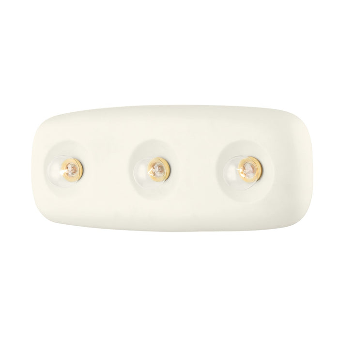 Mitzi H718303-AGB/CSI Three Light Bath and Vanity, Aged Brass/Satin Ivory
