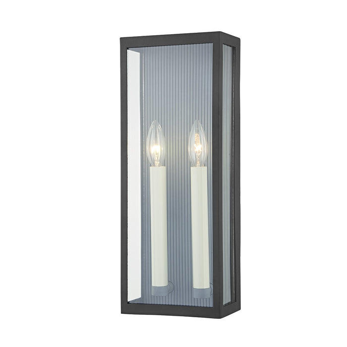 Troy Lighting B1032-TBK/WZN Two Light Outdoor Wall Sconce, Texture Black/Weathered Zinc