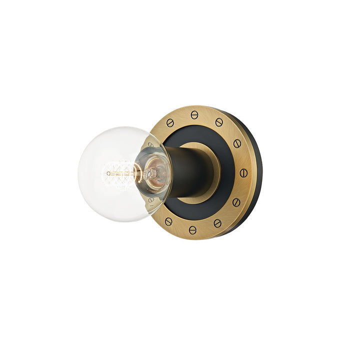 Troy Lighting B2081-PBR/SBK One Light Bath and Vanity, Patina Brass/Soft Black