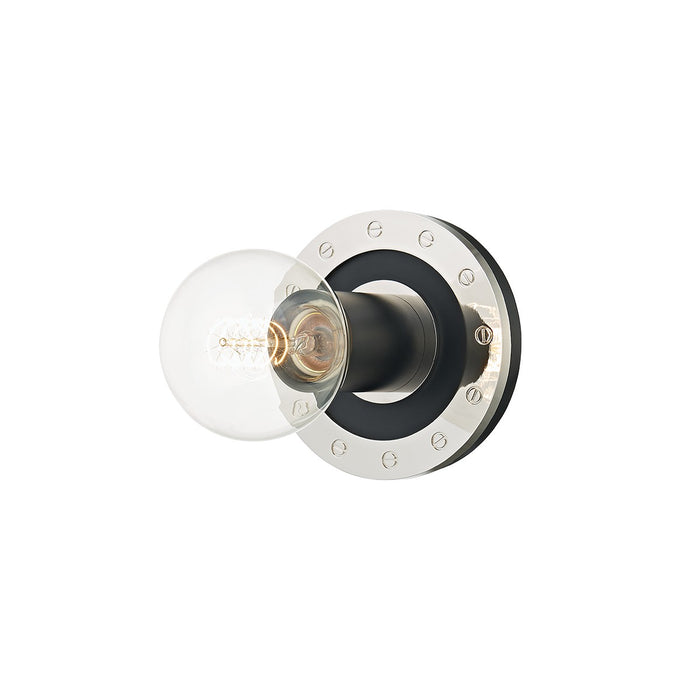 Troy Lighting B2081-PN/SBK One Light Bath and Vanity, Polished Nickel/Soft Black