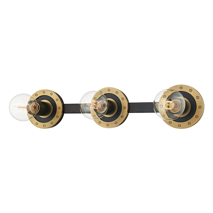 Troy Lighting B2083-PBR/SBK Three Light Bath And Vanity, Patina Brass/Soft Black