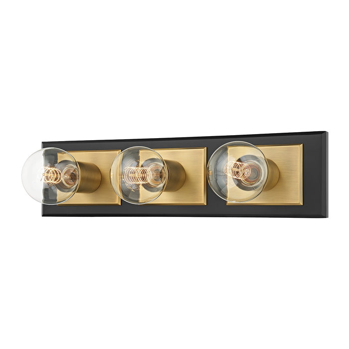 Troy Lighting B3543-PBR/SBK Three Light Bath Bracket, Patina Brass/Soft Black