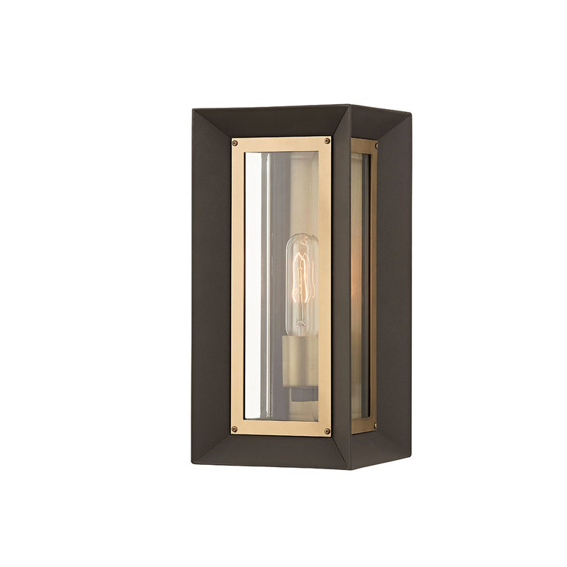 Troy Lighting B4051-TBZ/PBR One Light Outdoor Wall Sconce, Textured Bronze/Patina Brass