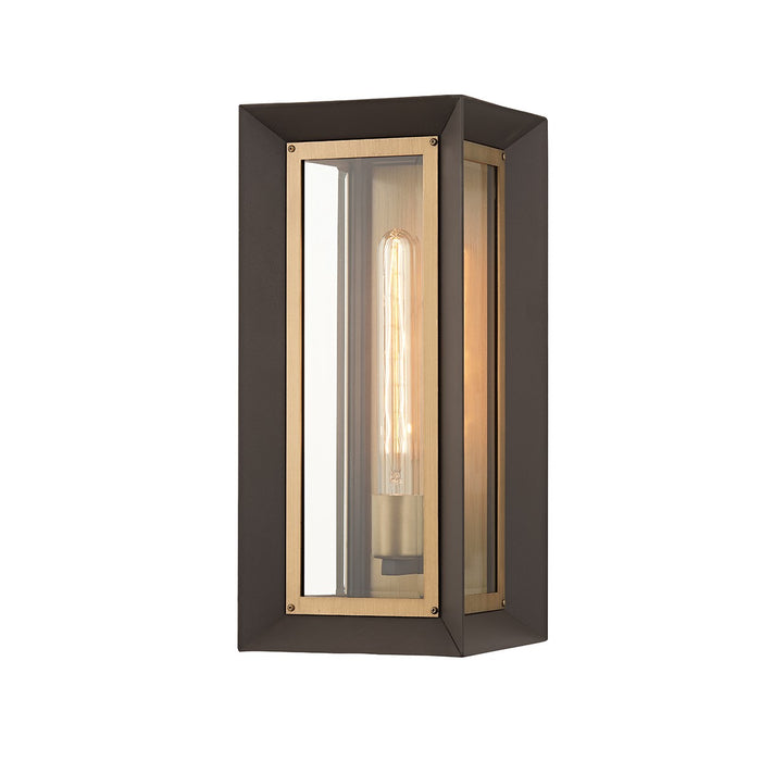 Troy Lighting B4052-TBZ/PBR One Light Outdoor Wall Sconce, Textured Bronze/Patina Brass