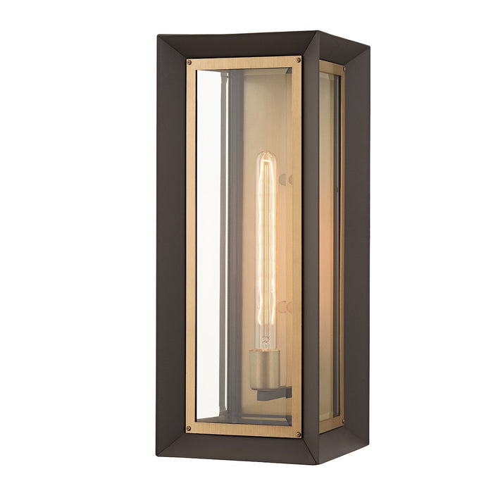 Troy Lighting B4053-TBZ/PBR One Light Outdoor Wall Sconce, Textured Bronze/Patina Brass