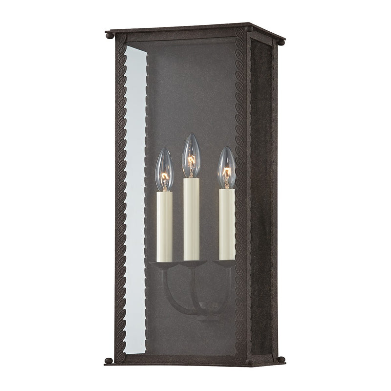 Troy Lighting B6713-FRN Three Light Outdoor Wall Sconce, French Iron