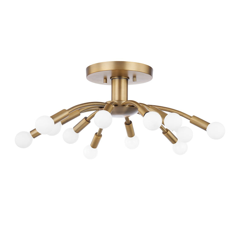 Troy Lighting C2812-PBR 12 Light Semi Flush Mount, Patina Brass