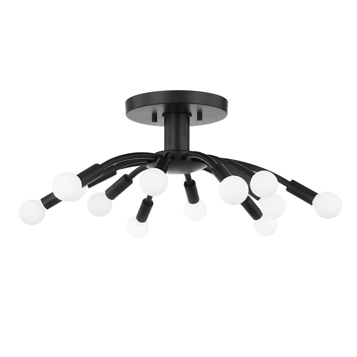 Troy Lighting C2812-SBK 12 Light Semi Flush Mount, Soft Black