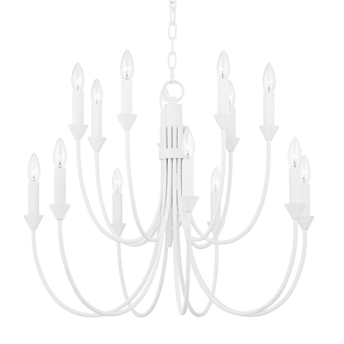 Troy Lighting F1014-GSW 14 Light Chandelier, Gesso White