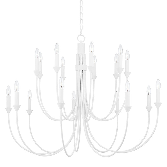 Troy Lighting F1018-GSW 18 Light Chandelier, Gesso White