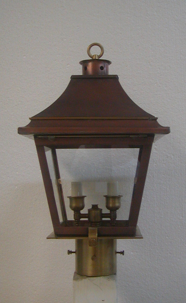 Genie House 88302ACC Two Light Post Mount, Antique Copper