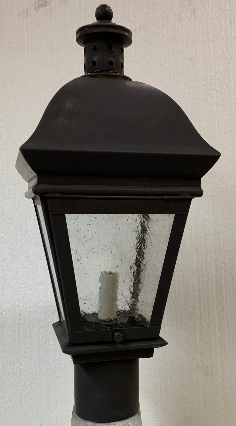 Genie House 89702XDCS One Light Post Mount, Dark Copper