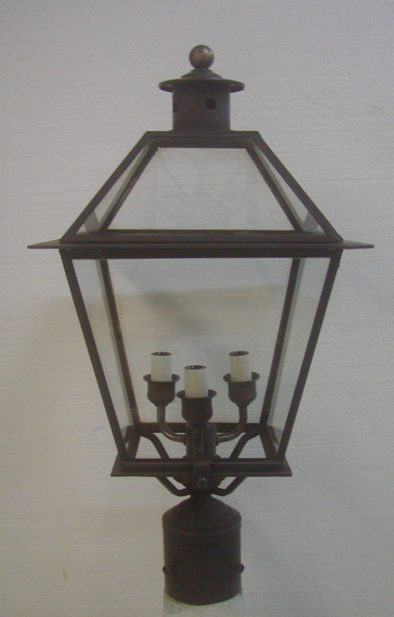 Genie House 91422DCC Three Light Post Mount, Dark Copper