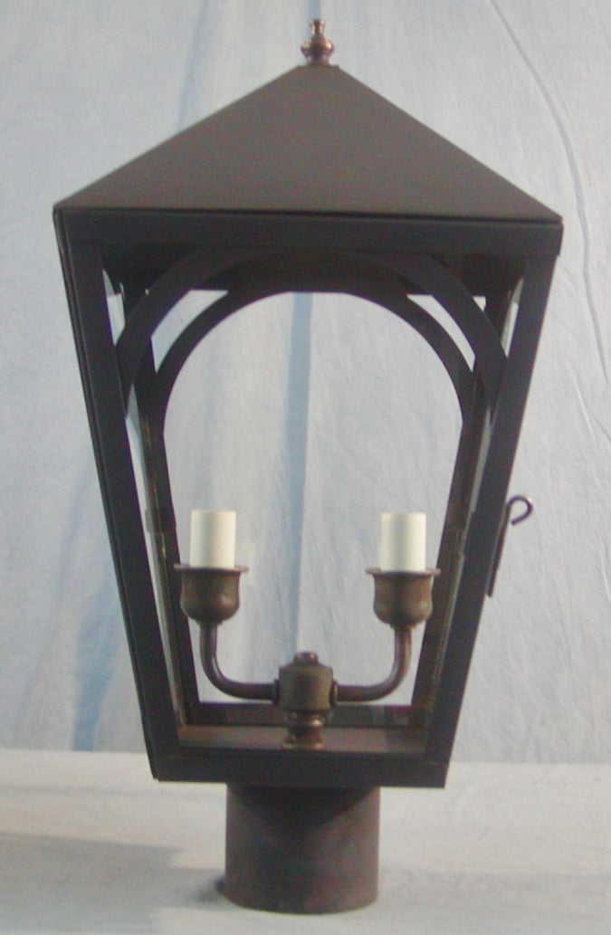 Genie House AR30602DCC Two Light Post Mount, Dark Copper
